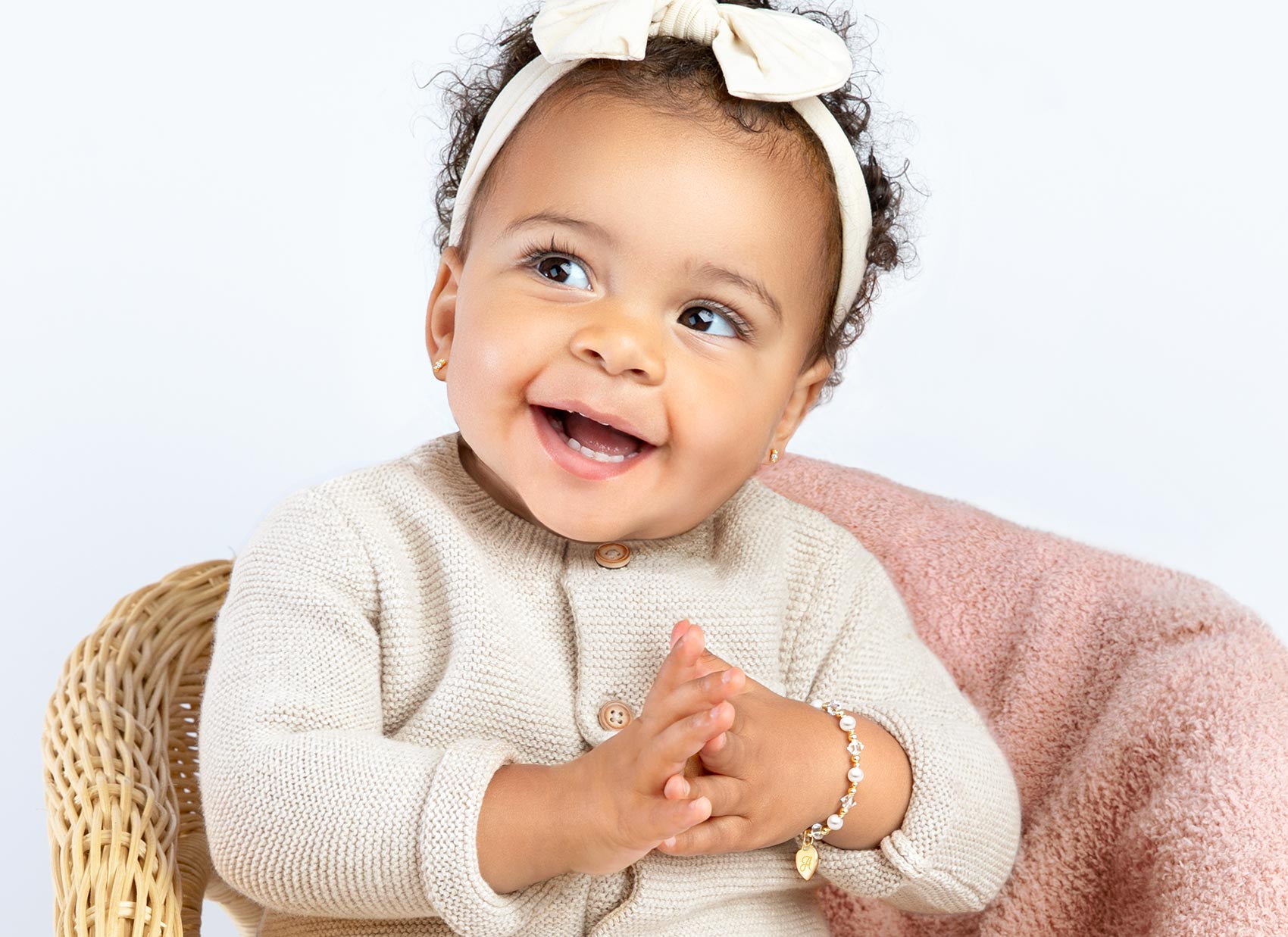 Example Bracelet Shown on 15 Month Old Girl