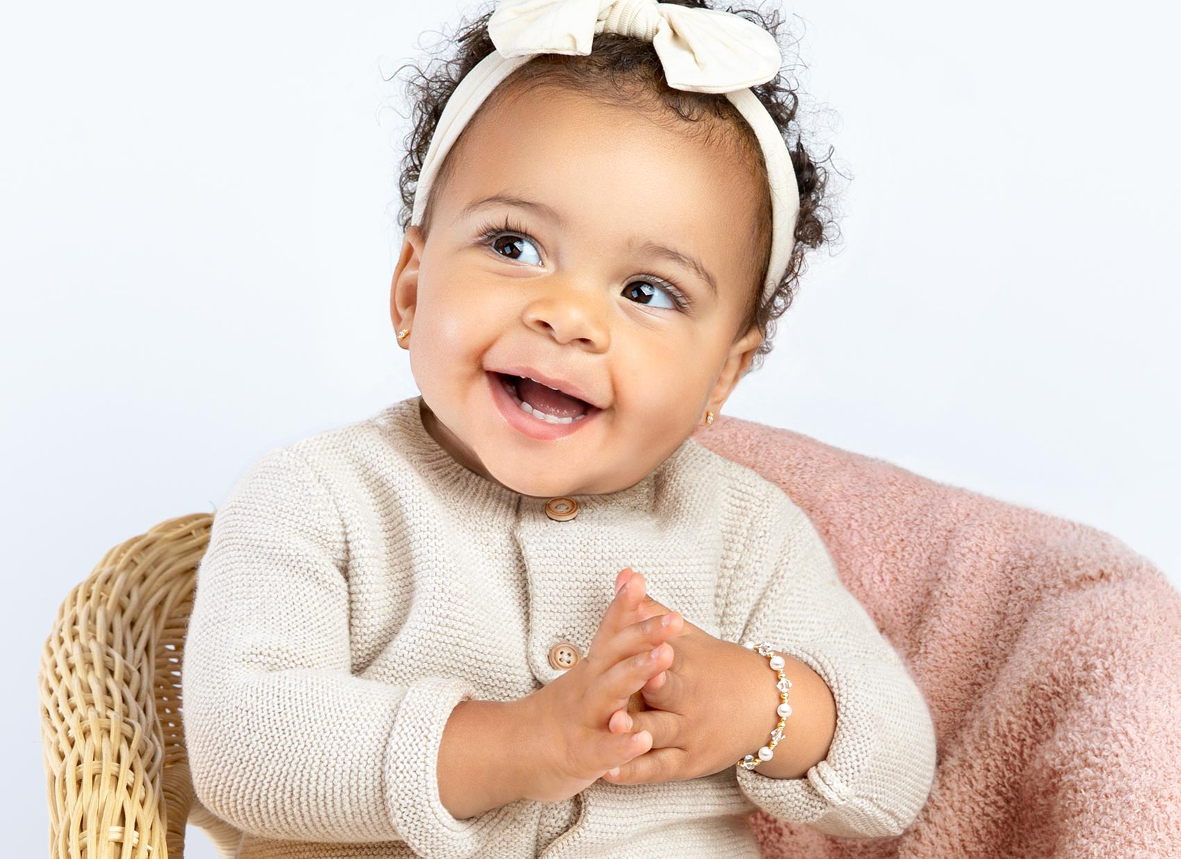 Example Bracelet Shown on 15 Month Old Girl