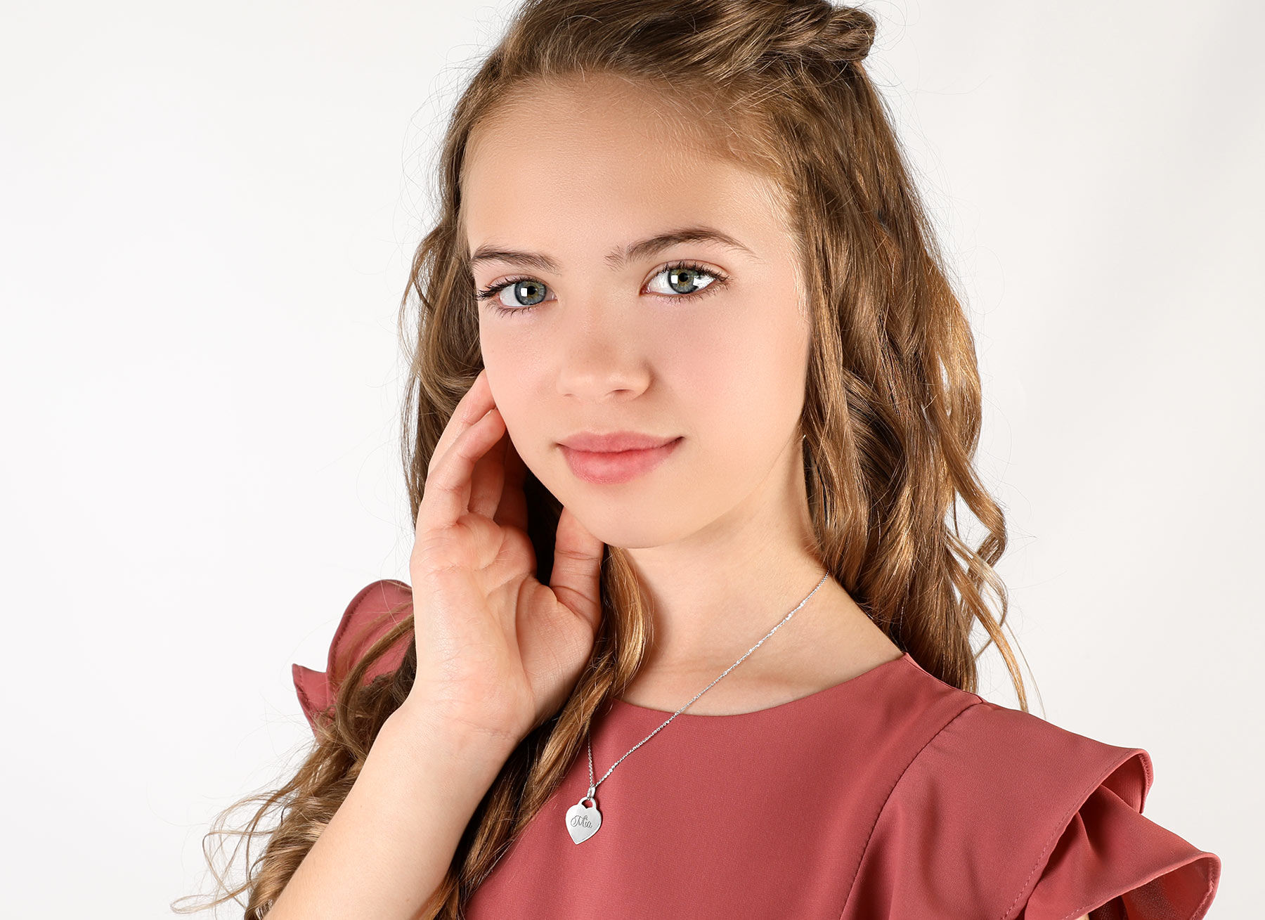Example Necklace Shown on 14 Year Old Girl