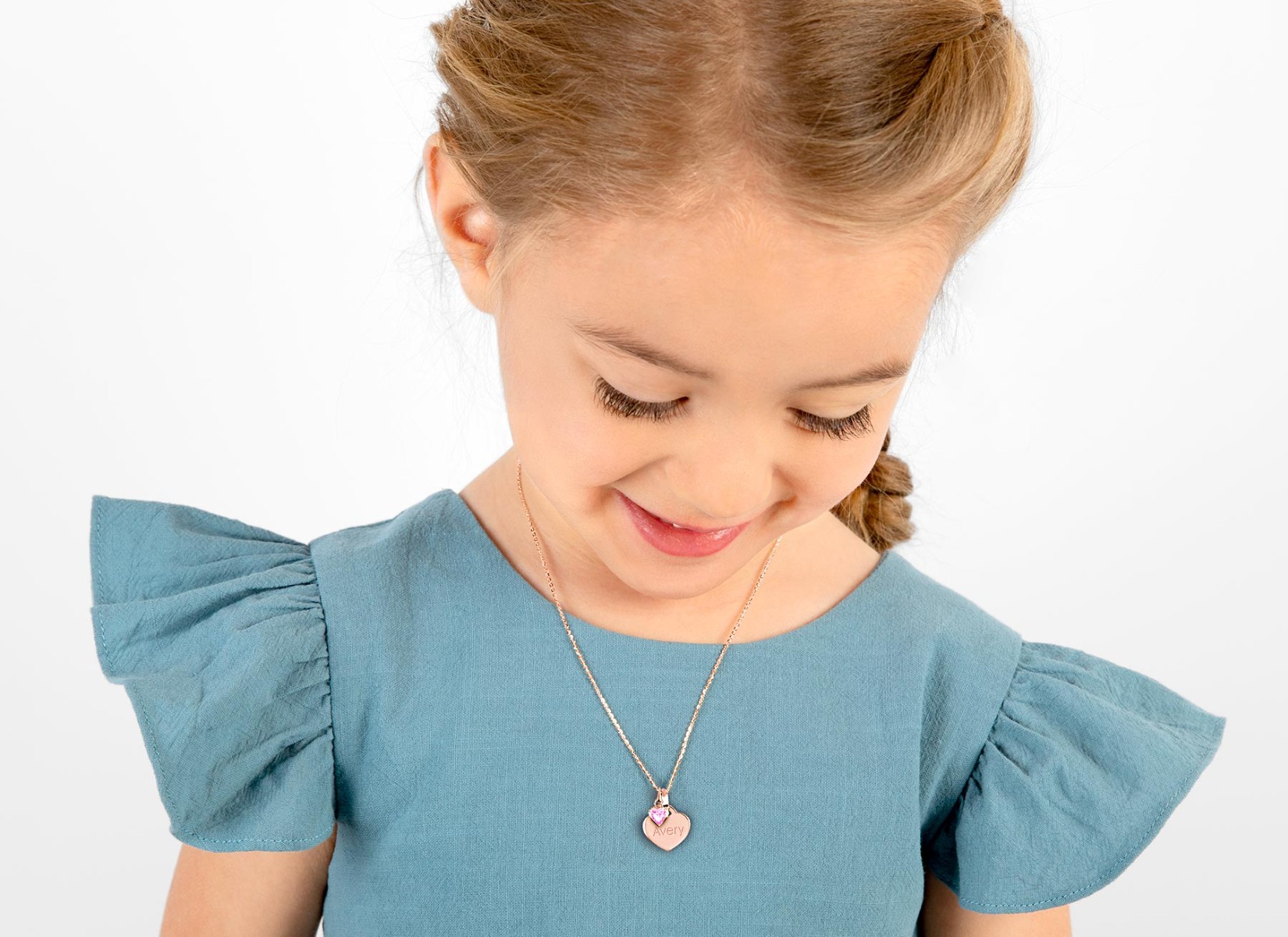 Example Necklace Shown on 4 Year Old Girl