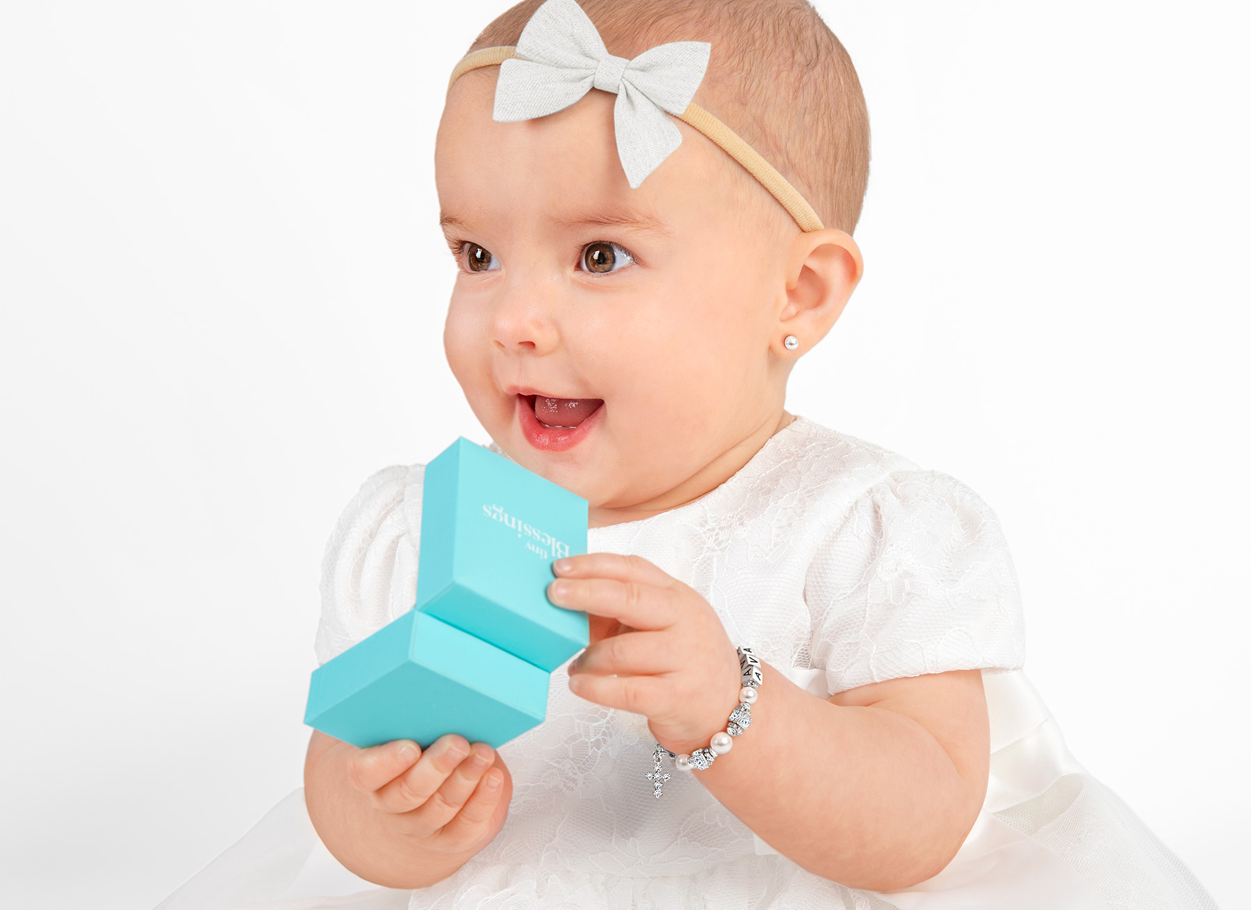 Example Bracelet Shown on 1 Year Old Girl