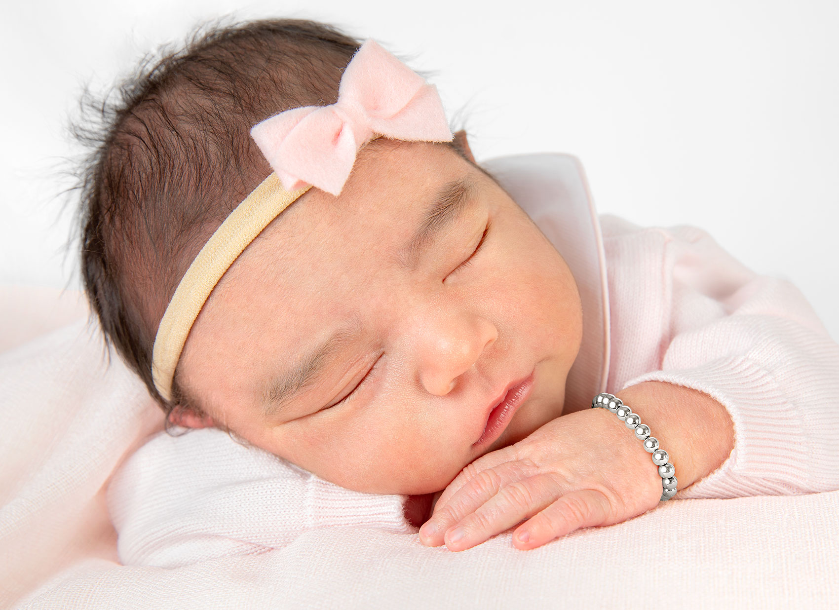 Example Bracelet Shown on Newborn Girl