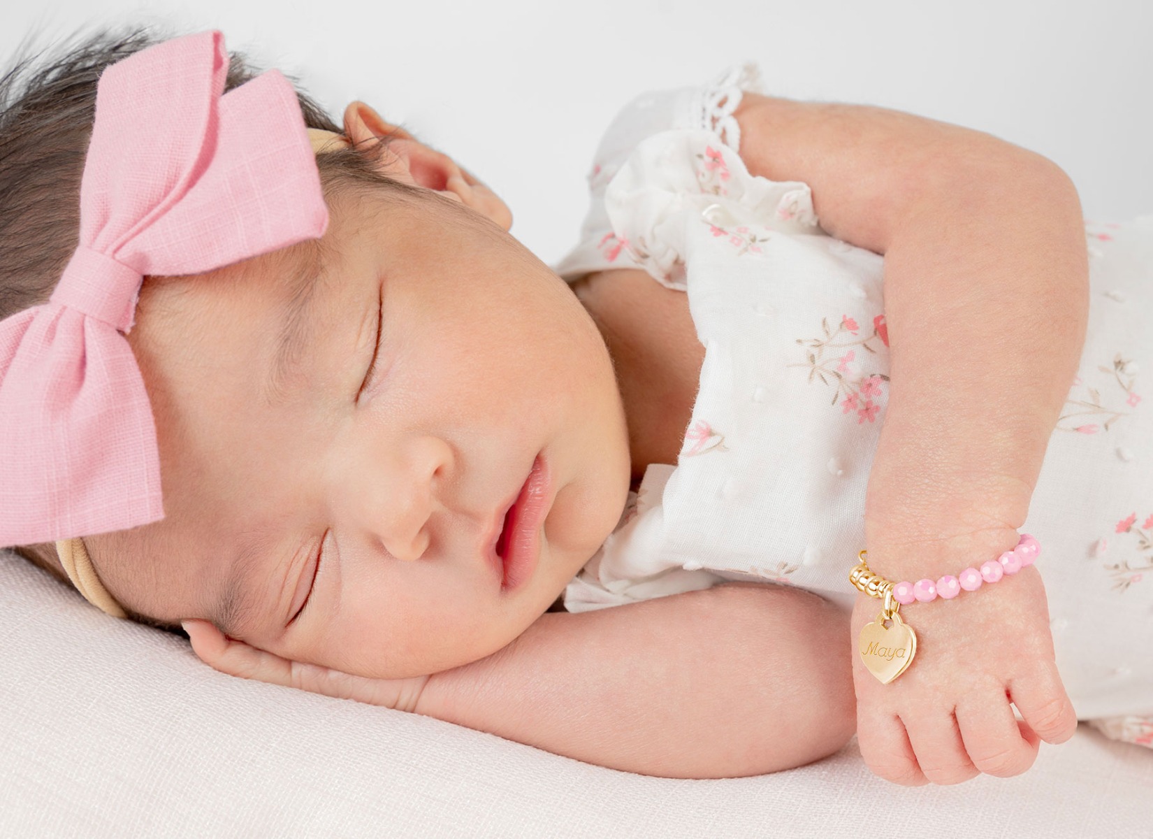 Example Bracelet Shown on Newborn Girl