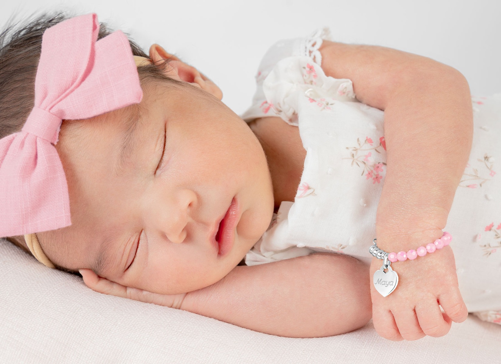 Example Bracelet Shown on Newborn Girl<br /> 