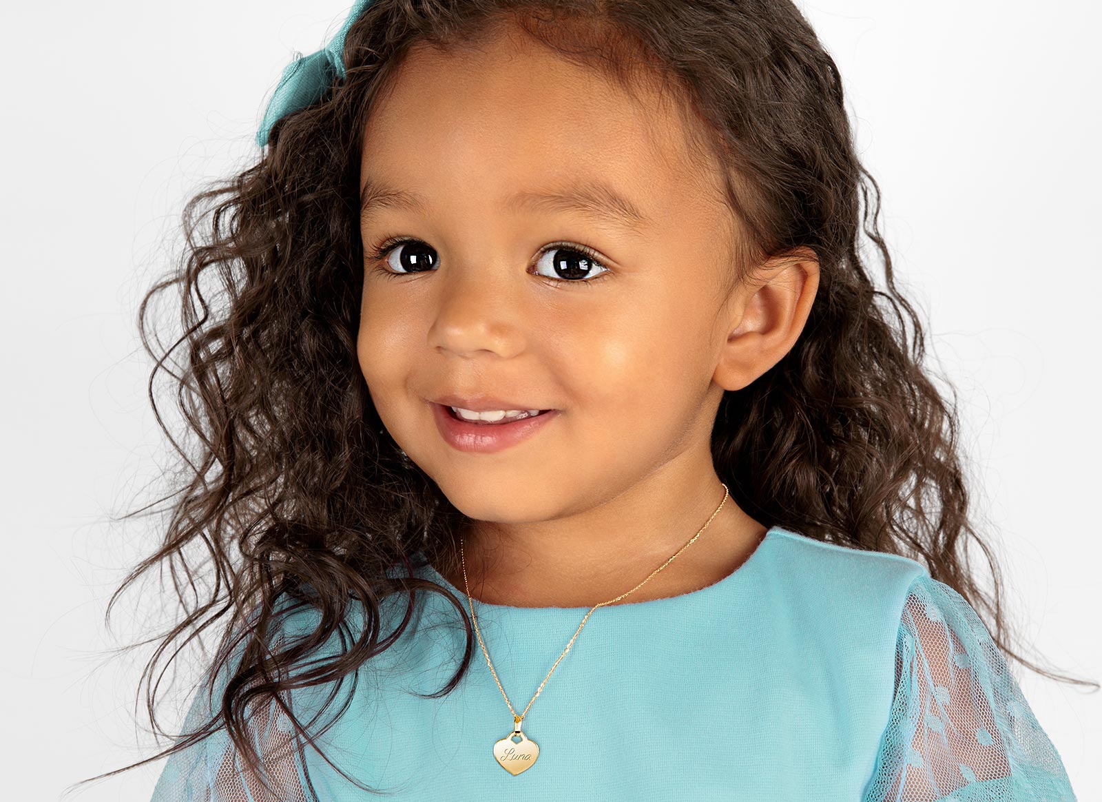 Example Necklace Shown on 3 Year Old Girl