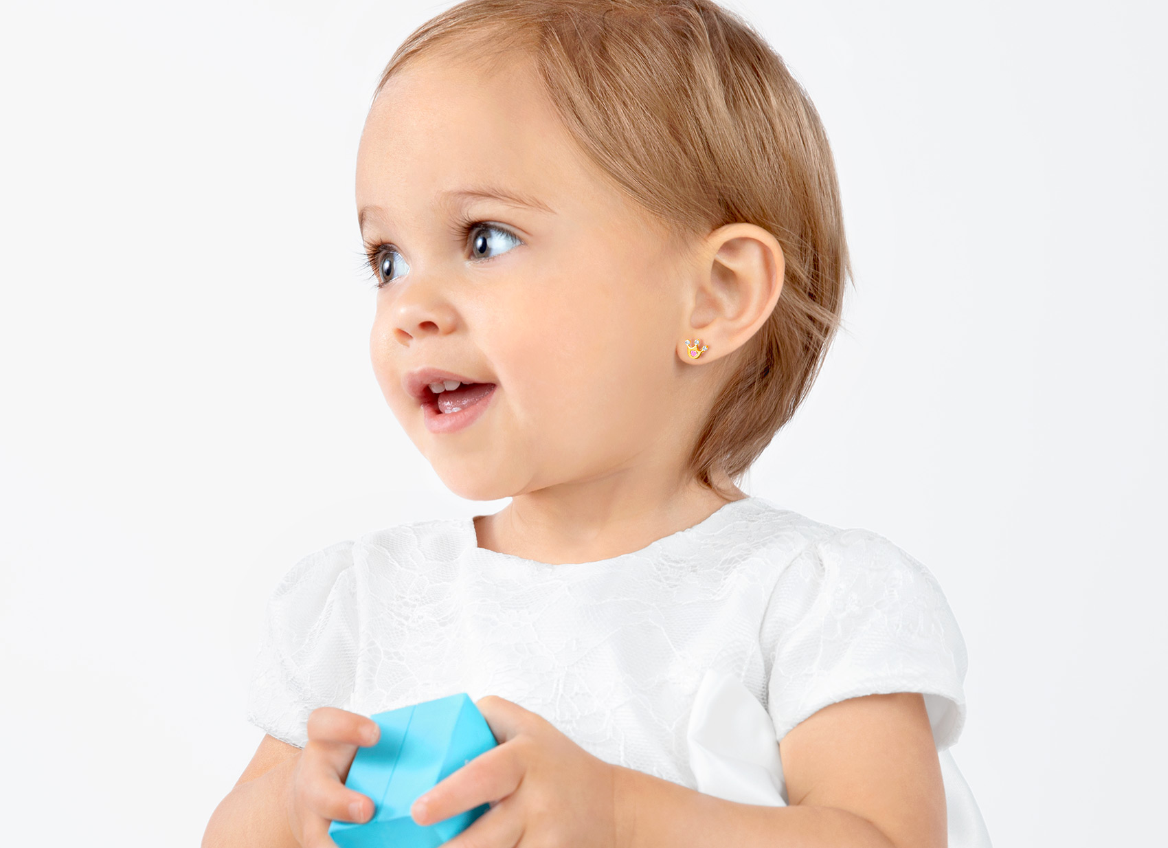 Earring Shown on 1 Year Old Girl