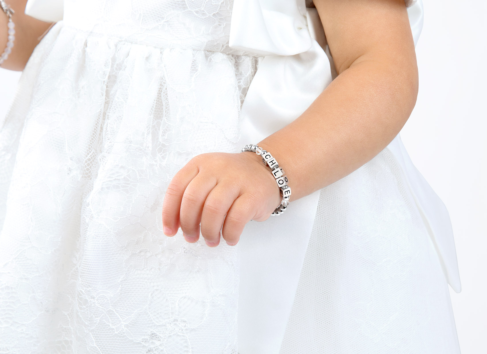 Example Bracelet Shown on 1 Year Old Girl