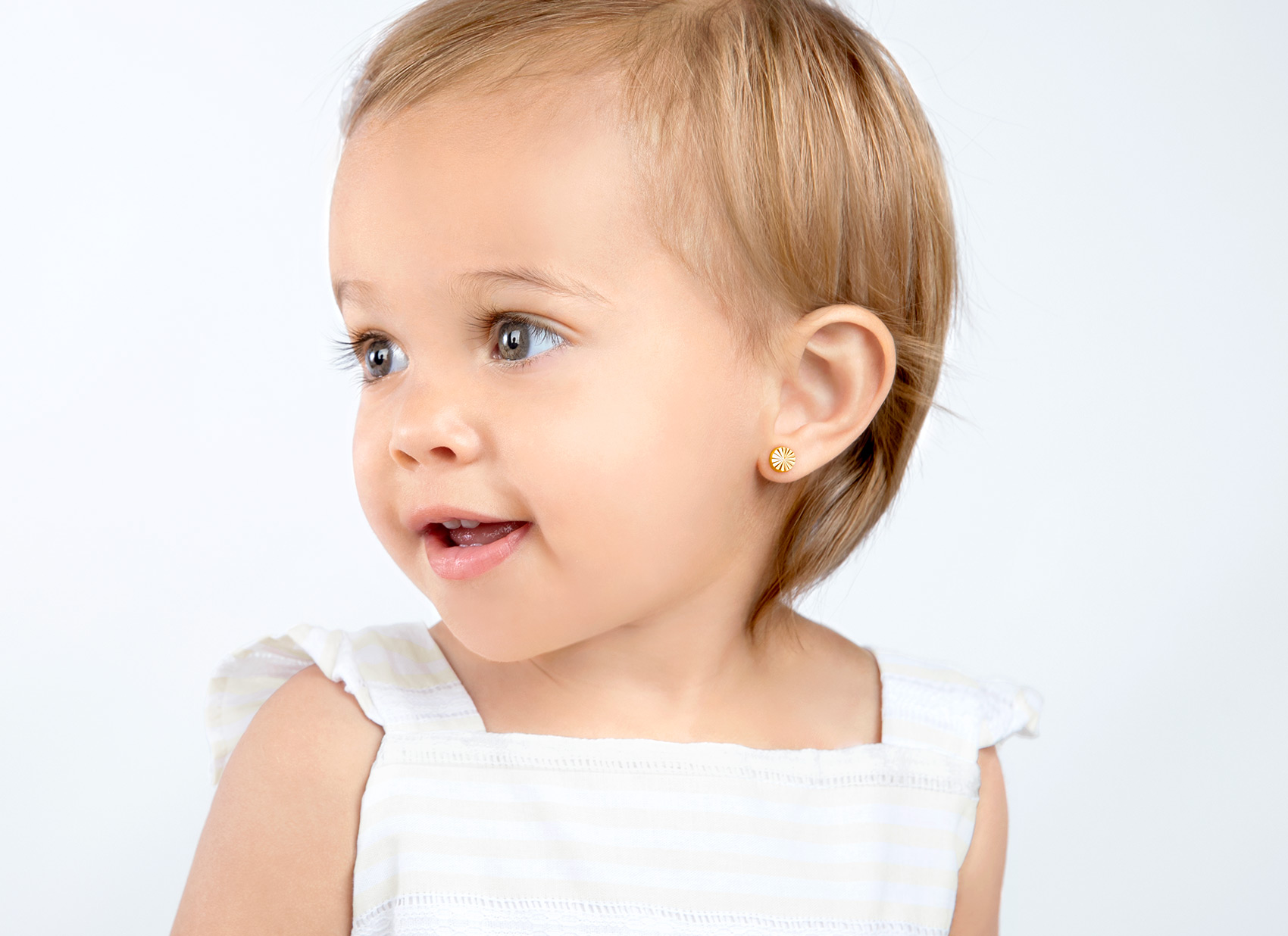 Earring Shown on 1 Year Old Girl