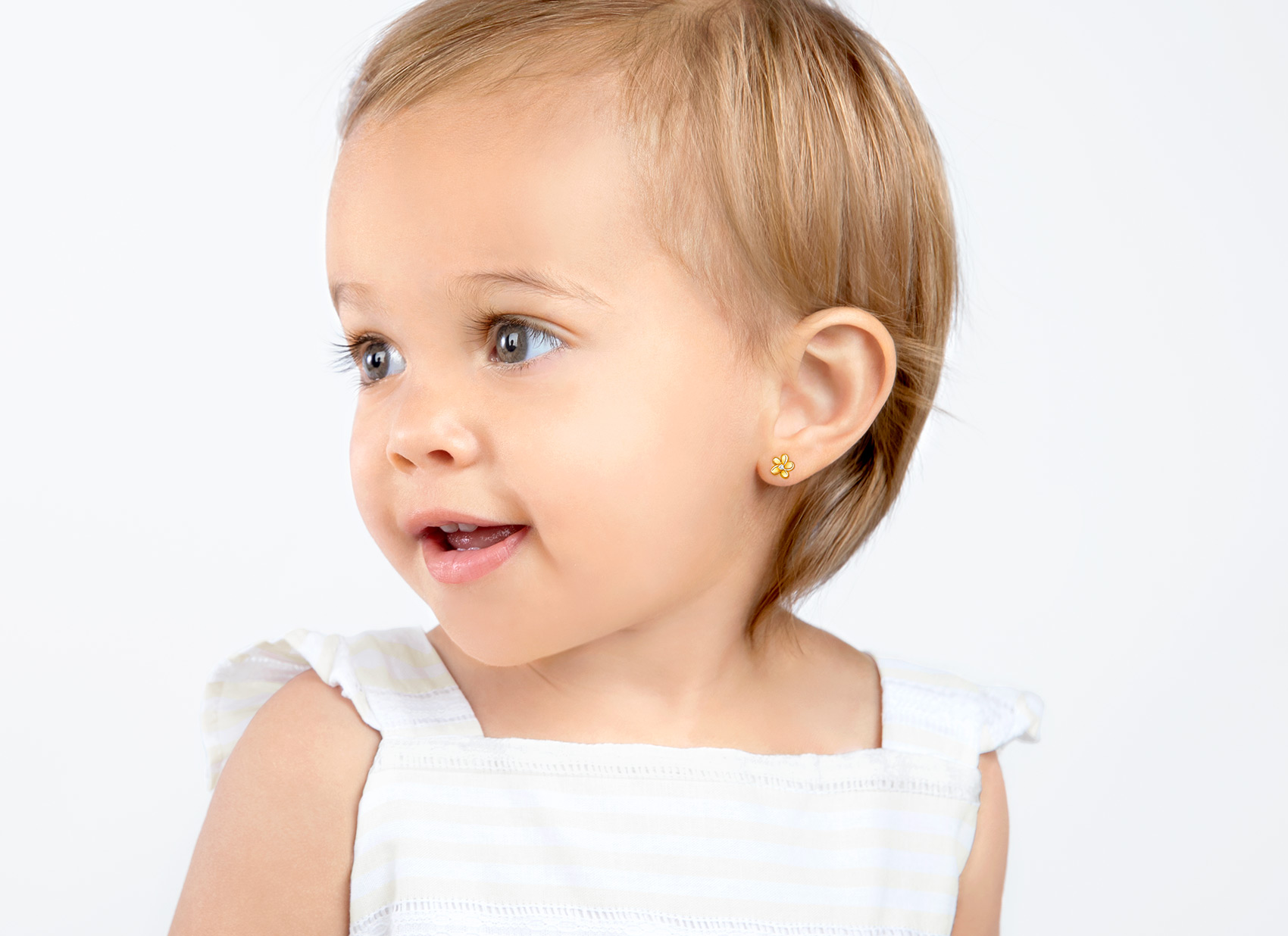 Earring Shown on 1 Year Old Girl