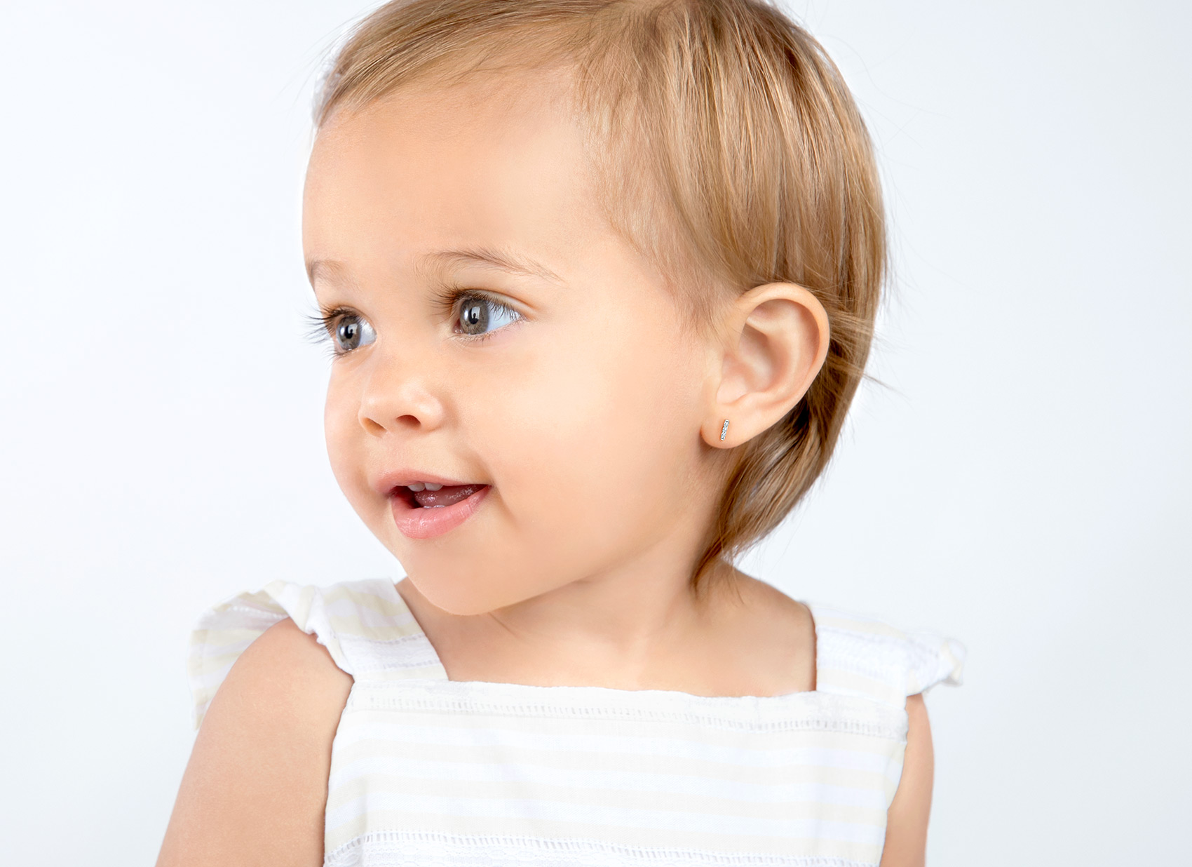 Earring Shown on 1 Year Old Girl