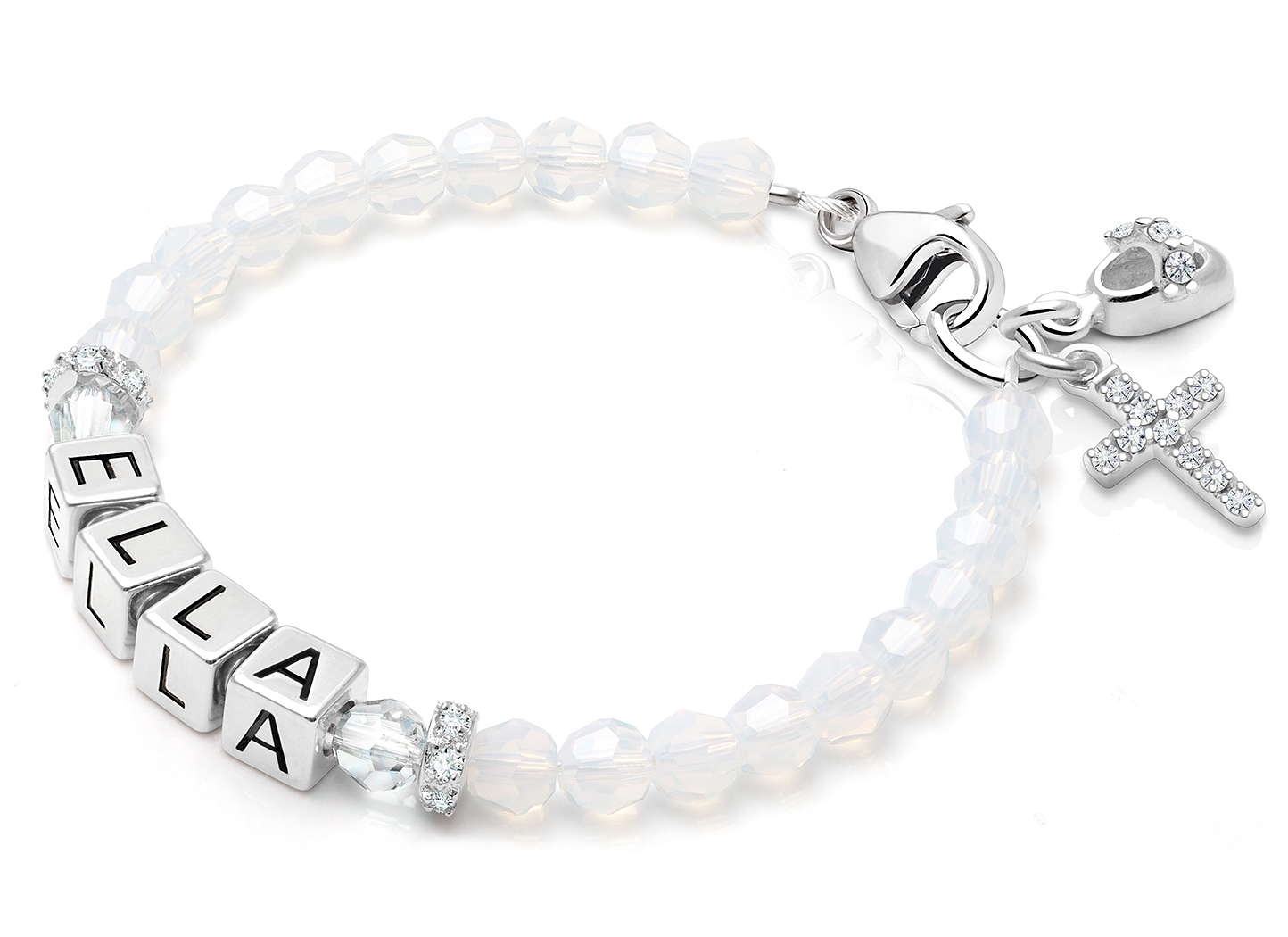 Shown with <u>Upgraded</u> Cross - Baby Shoe Charm <u>NOT</u> Included<br />( add the charms your child would love )