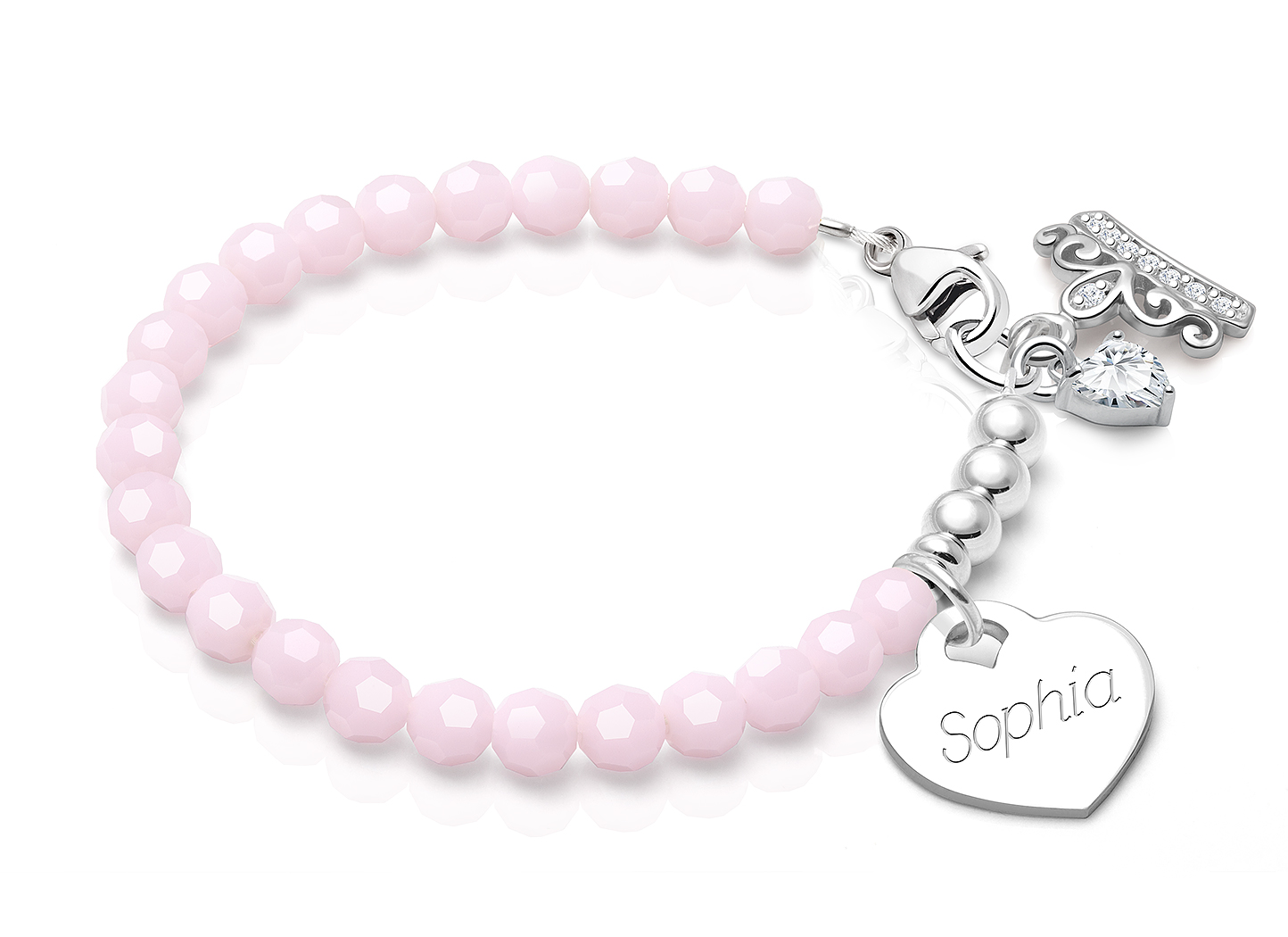 Tiara & CZ Heart Charms <u>NOT</u> Included<br />( add the charms your child would love )