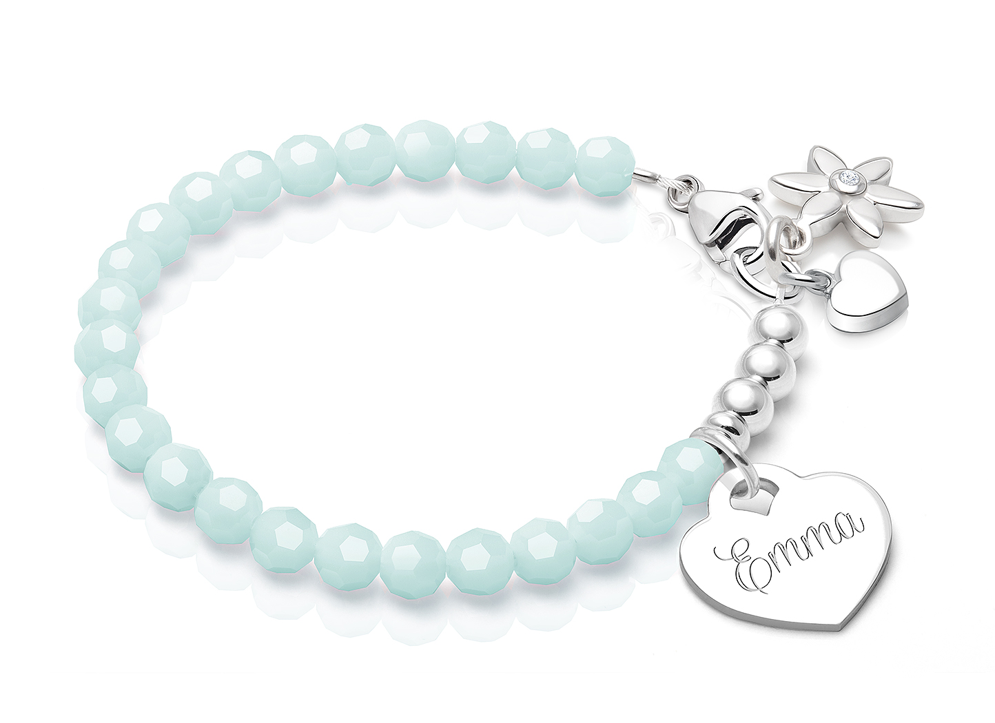 Flower and Heart Charms <u>NOT</u> Included<br />( add the charms your teen would love )