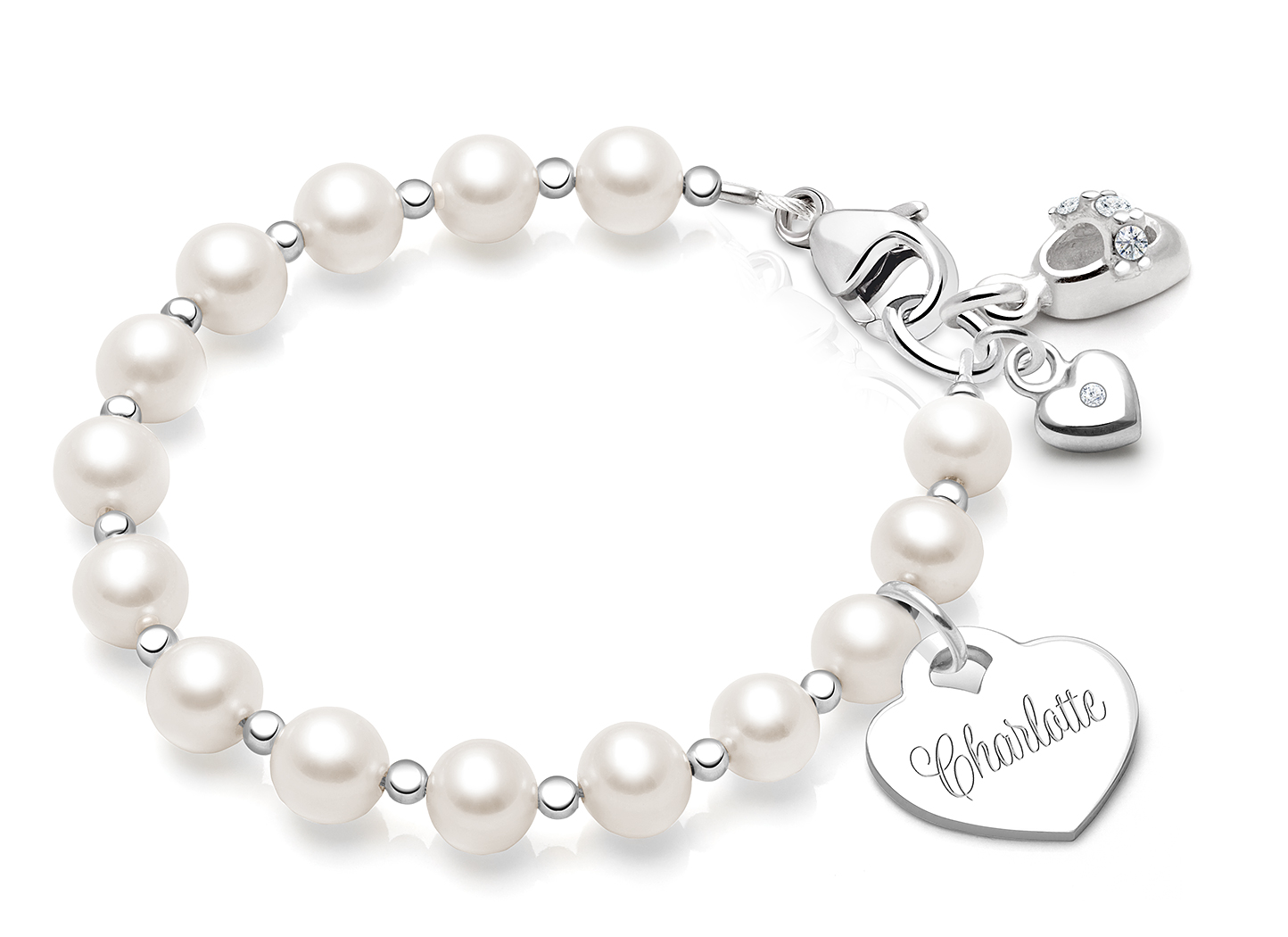 Baby Shoe & Heart Charms <u>NOT</u> Included<br />( add the charms your child would love )