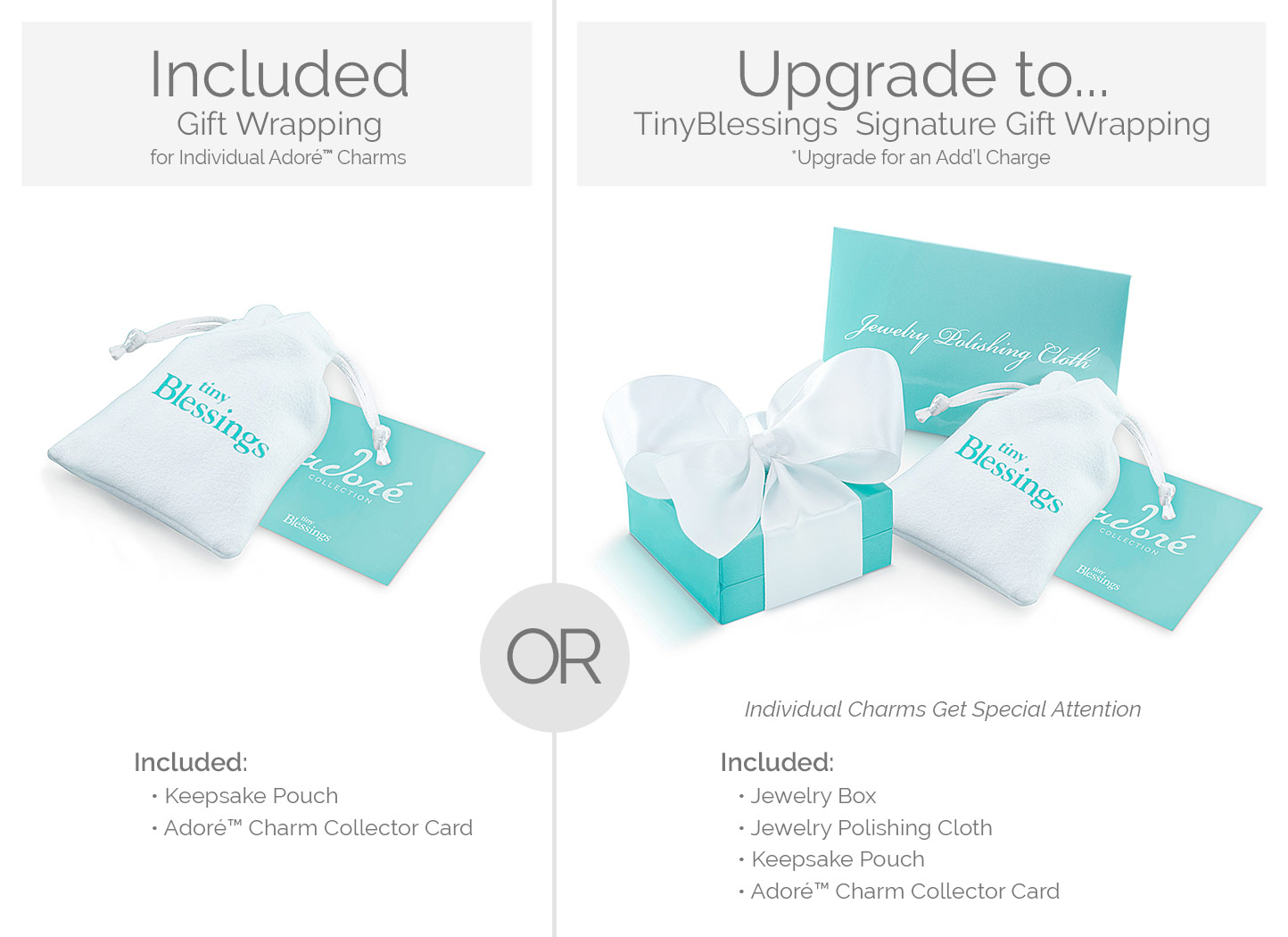 Gift Wrapping Options for Adoré&trade; Charms