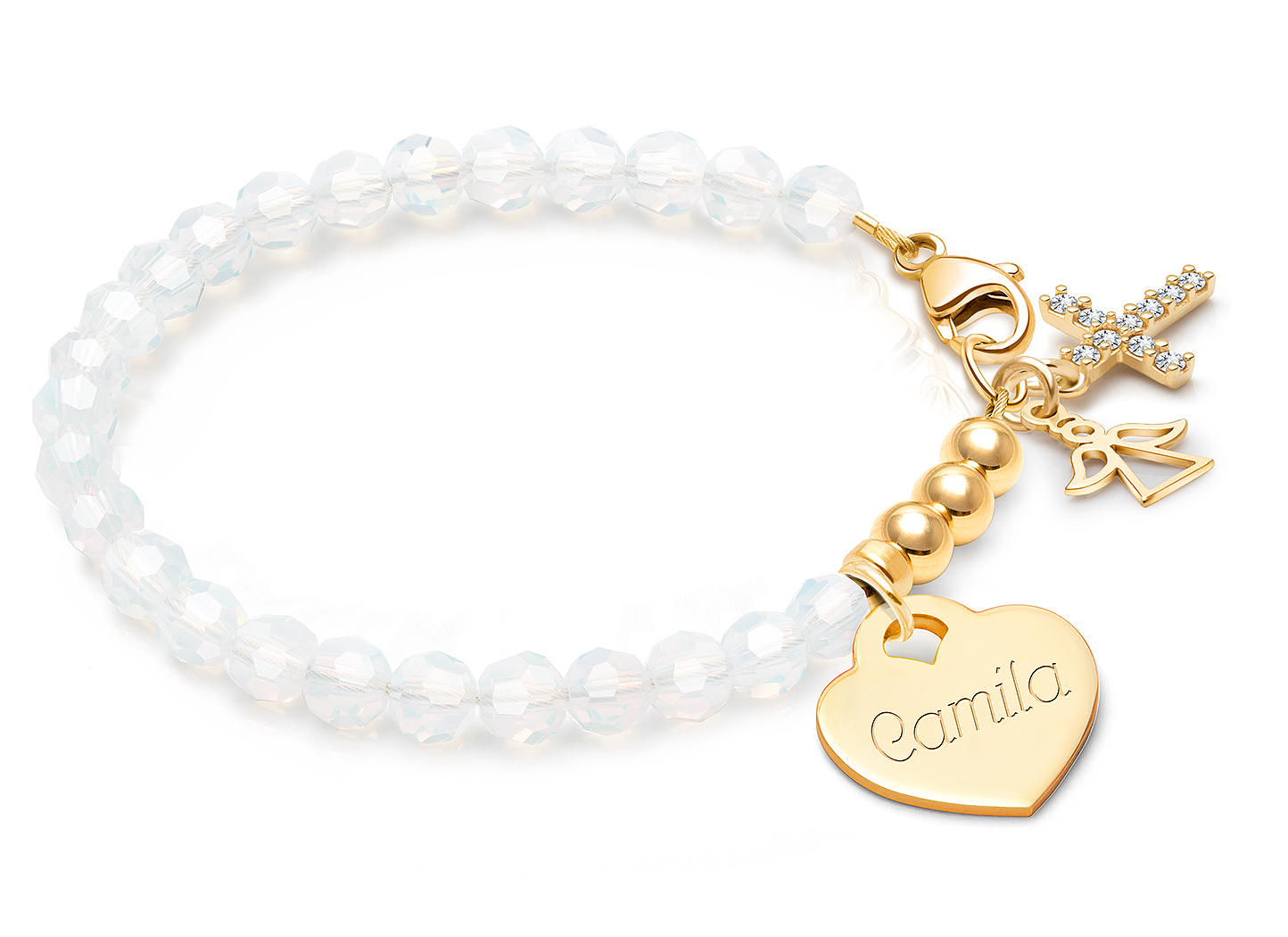Shown with <u>Upgraded</u> Cross - Angel Charm <u>NOT</u> Included<br />( add the charms your child would love )