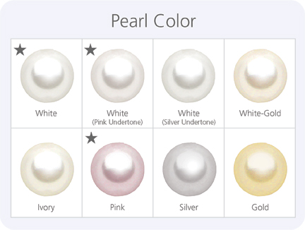 Pearls can range in color from white to gold. Tiny Blessings uses pearls that are white, white with pink undertones, and pink.